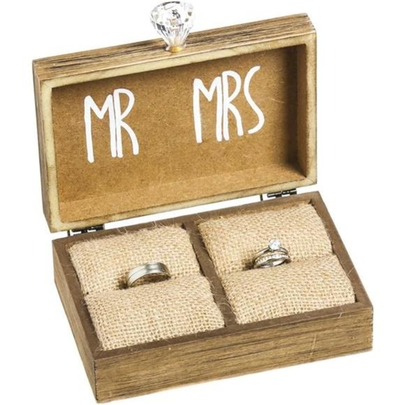Cypress Home Wedding Decor “and Then Two Become One” Mr. and Mrs. Wooden Ring